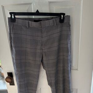 H&M Men's Black and Gray Checkered Pants